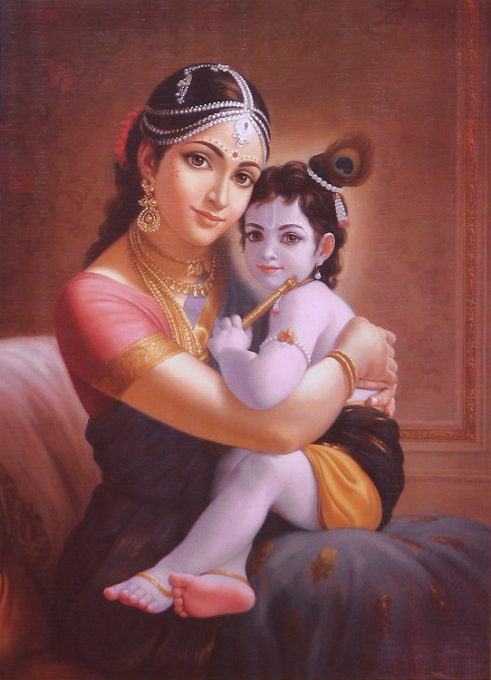 Ilustración tradicional de Krishna y Yashoda - Curso de Gnosis